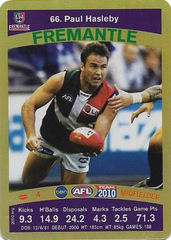 2010 Team Zone AFL Team - Gold #66 Paul Hasleby Front